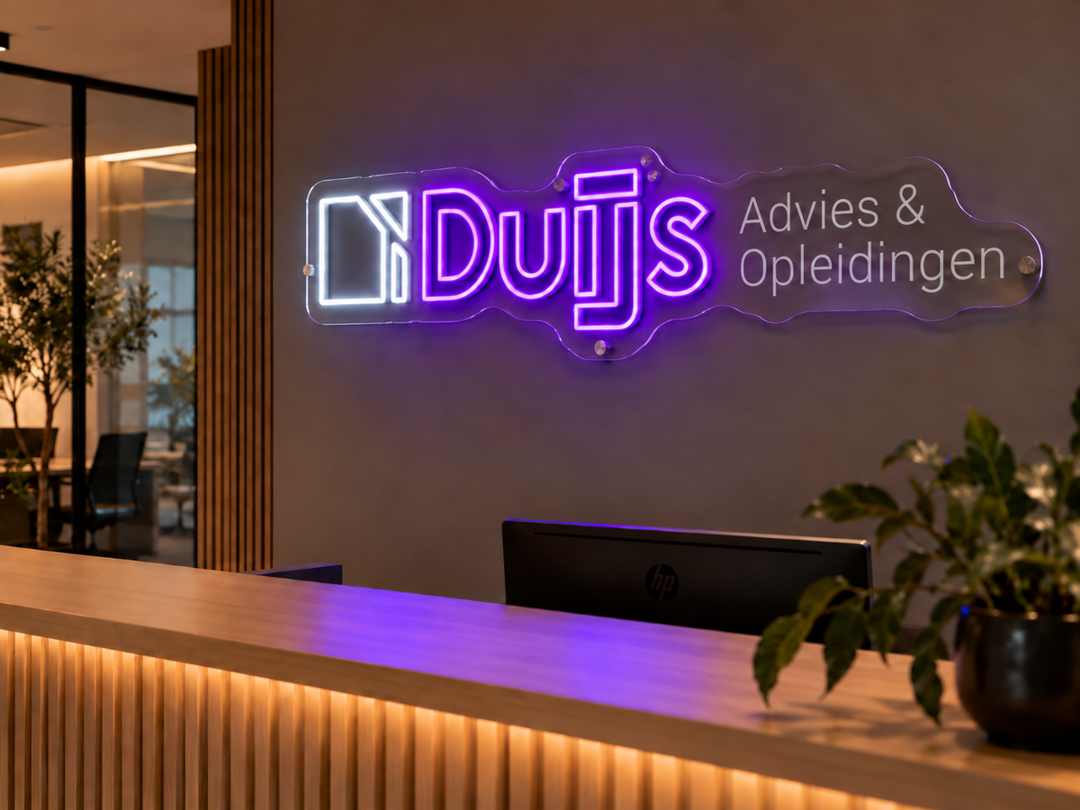 Neon "Duijs Advies & Opleidingen"